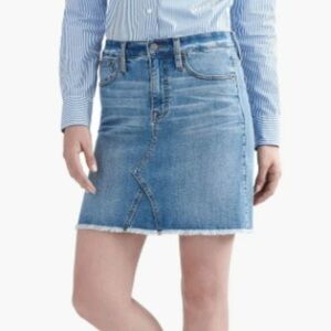 J. Crew Women's Denim Skirt in Birch Wash Raw Hem Size: 30